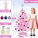 [ Remote Control & 12 Modes ] 3 Ft Christmas Tree with Timer 50 Warm White & Multi Color Lights, 15 DIY Ornaments 3D Star Topper - Artificial Small Pink Christmas Tree for Home Indoor Tables - Pink
