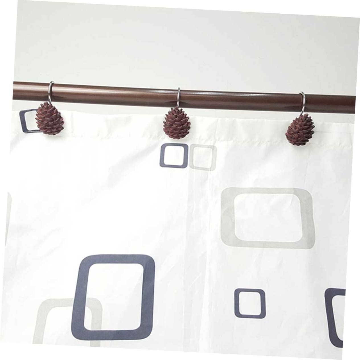Alipis Ganci per Tenda da Bagno in Resina a Forma di Pino, 24 Pezzi Accessori la Casa Decorativi Antiruggine
