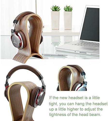 ONEGenug Headphone Stand Wood Gaming Headset Stand Headphone Holder Earphone Stand for Over-ear Headphones