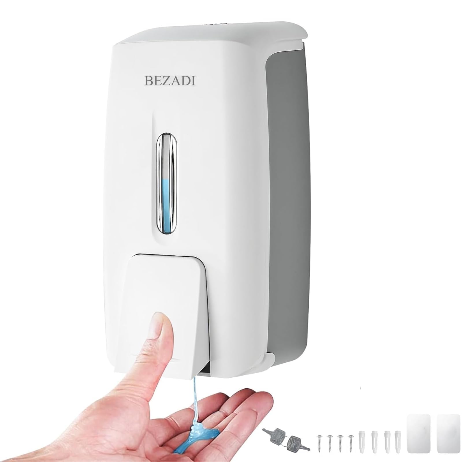 27fl oz Hand Soap Dispenser Wall Mount for Bathroom Kitchen Liquid Sanitizer ABS Plastic White 9088