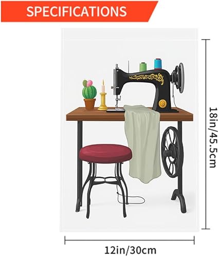 Miniatura 2 de Moslion Banderas de jardín de costurera de doble cara, textiles para el hogar, diseño de cactus, línea de velas, silla, puntada de hilo, bandera de