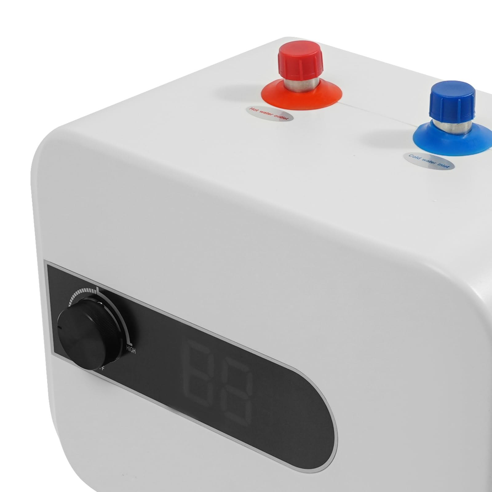 Minicalentador de agua eléctrico de 5 litros, depósito de agua caliente de 1500 W con regulador de temperatura, calentador de agua caliente para cocina y baño, protección IPX4, color blanco