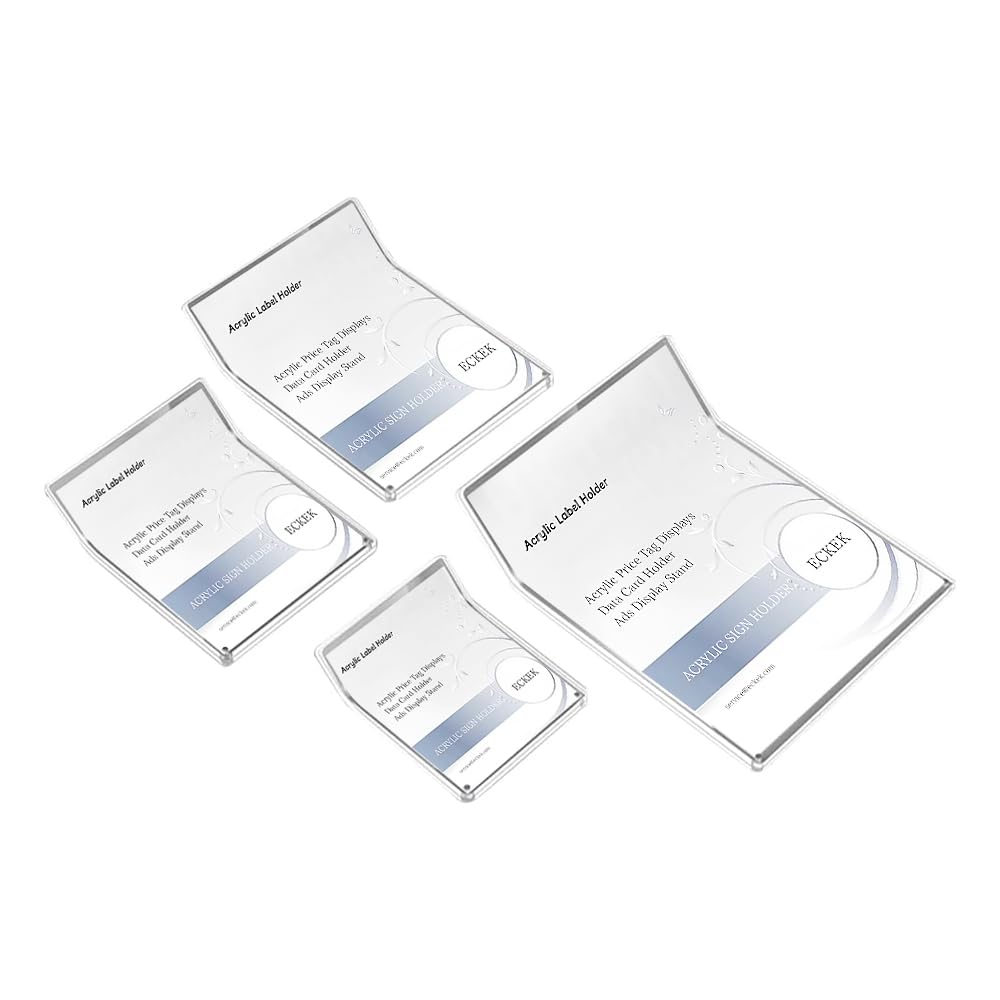 ECKEK Acrylic Sign Holder Price Tag Displays Table Top Sign Stand (B：150*200mm/5.9*7.87 inches)