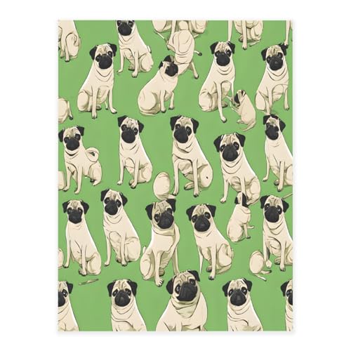 AUGUSTRUSH Mops Kristallaufkleber Klebefolie, 26,5 x 20 cm