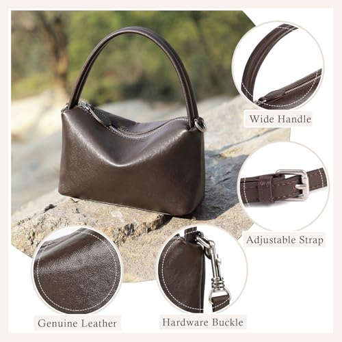 Image of MFFOR Leather Crossbody Bags for Women, Small Shoulder Purse, Hobo Handbags | Genuine Leather, 7.9*2.8*5.9inch, Detachable strap, Sleek design, Daily life