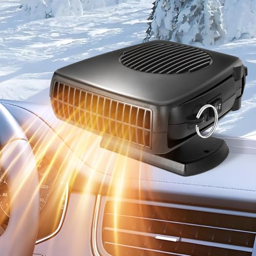 Car Heater,12V Portable Heater for Car Plug in Cigarette Lighter,200W Fast Heating in 60s Windshield Defroster 360° Rotatable Car Heaters for Vehicle,RV,SUV
