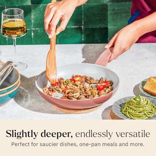 Image of Ember Cookware Arcilla Ceramic Frying Pan 24cm | Non Stick Cookware | Non Toxic Pan | ISI Certified | Ceramic Fry Pan for Cooking | PFAS & PTFE Free | 5-Year Warranty | Terracotta