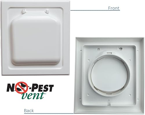 Miniatura 53 de NO-PEST VENT Exclusiva cubierta de ventilación de secadora de doble puerta, fabricada en Estados Unidos con plástico muy resistente a los rayos UV