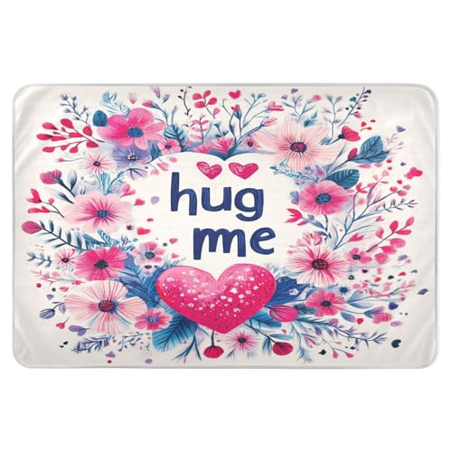 Extra Large Resuable Changing Pad Covers Highly Absorbent Sheet Cover Underpads Leakproof Quick Drying Toddler Bedding Products for Kids Bedwetting 52x34in Valentines Day Flowers Love Heart Hug Me