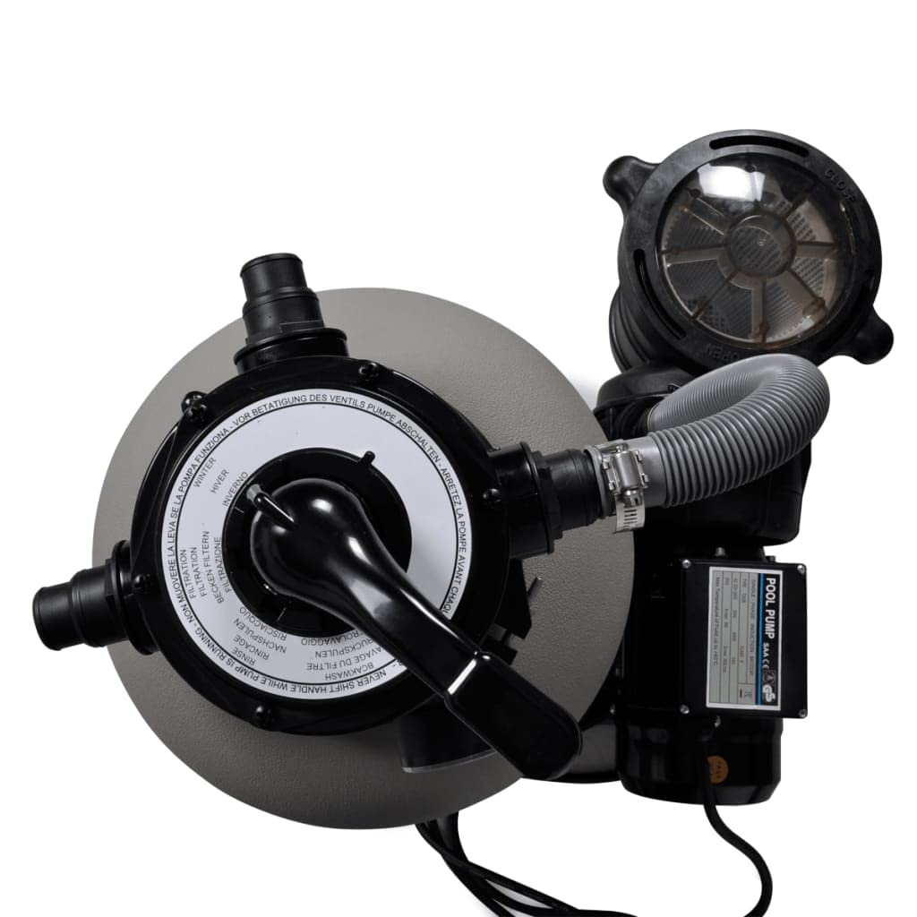 Pompa filtro a sabbia 600 W 17.000 l/h per piscine idromassaggio spa cartuccia filtro accessori pezzi di ricambio pulizia piscina giardino esterno