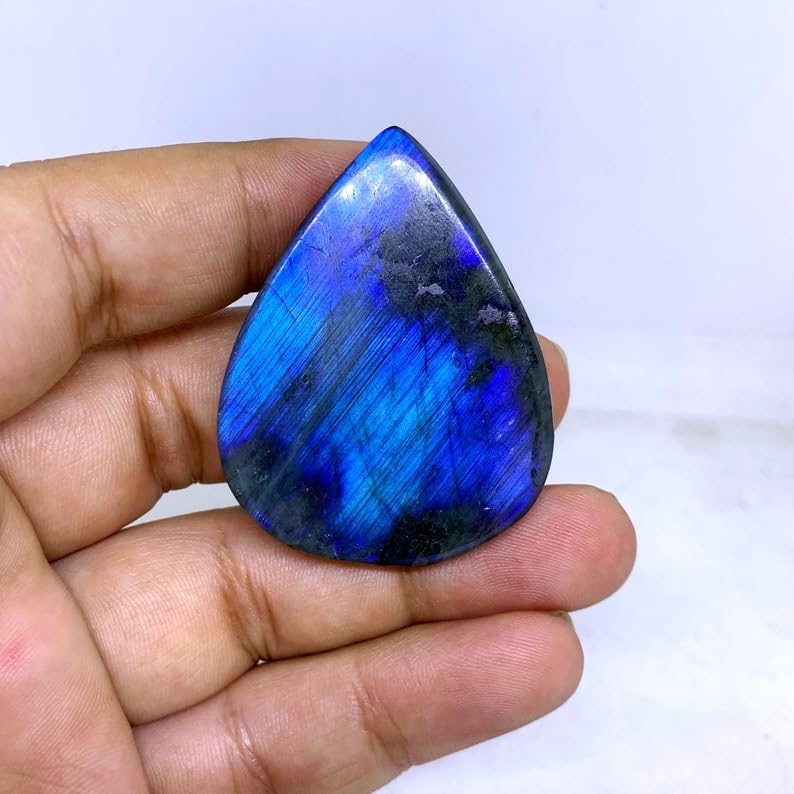 Cabochon en labradorite véritable de 46 mm aux reflets intenses pour pendentif - 5