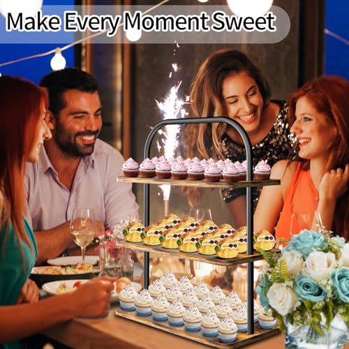 Ougewood OUGE Cupcake Stand, 3 Tier Wood Cupcake Stand thumb #3