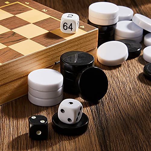 30 peças de damas de gamão de 3,25 cm, peças de jogo de tabuleiro de reposição para jogos de tabulei