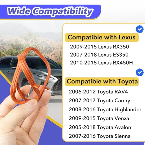 Image of 3 Pcs 037-4886 0374848 Intake Plenum Gasket for Lexus ES350 RX350 RX450H, 171760P020 Intake Plenum Gasket Set Compatible with 2006-2012 Toyota RAV4 Camry Highlander Venza Avalon Sienna