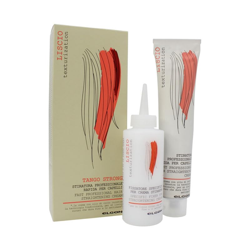 ELGON Tango Strong Stiratura Rapida Professionale per Capelli Naturali Grossi, Ricci, Crespi e Afro, Olio di Cocco, Naturale, Senza Profumo