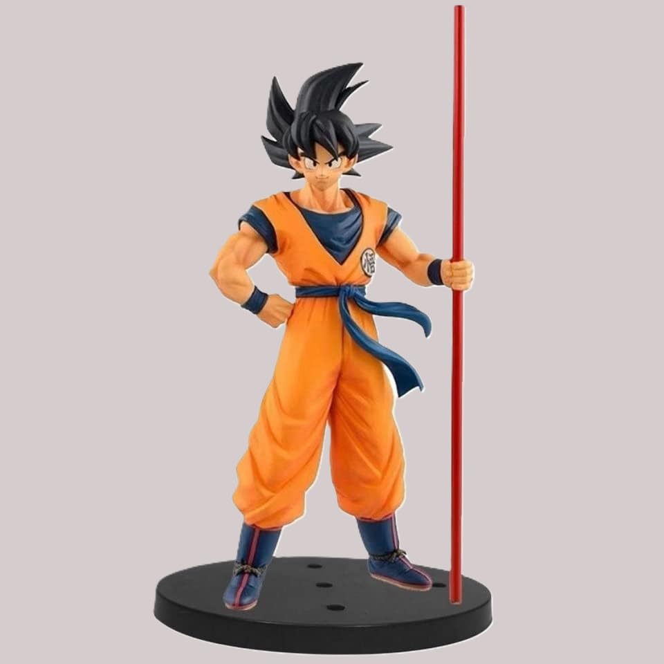Image of Awestuffs DBZ Goku Large Action Figure Limited Edition Figure Manga Toy Collectible (Go-ku with Stick)