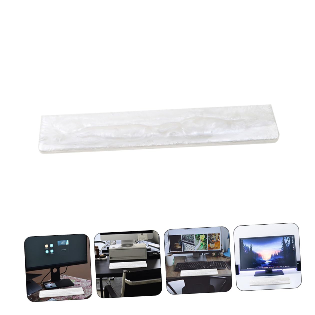 Handgelenkauflage Tastatur Weiß Perlmutt Epoxidharz Rutschfest Handgelenkstütze Fürpc Laptop Büro Gaming