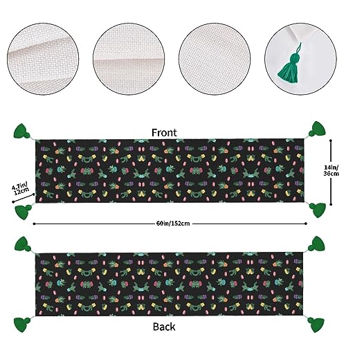 Chemin de table rustique cactus long pour protéger et décorer la table