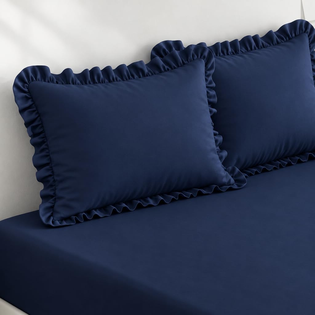 Blue Strip Polycotton Bedsheet - Double -14 Blue Strip Polycotton Bedsheet - Double -14