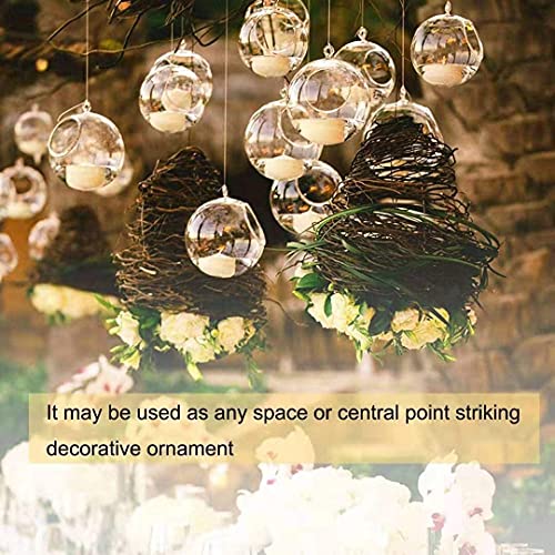 MEETOZ 24 Pcs Hanging Tealight Candle Hoder Glass Globes Terrarium, 2.36 Inches Diameter, Wedding Party Tree Decoration - Image 4