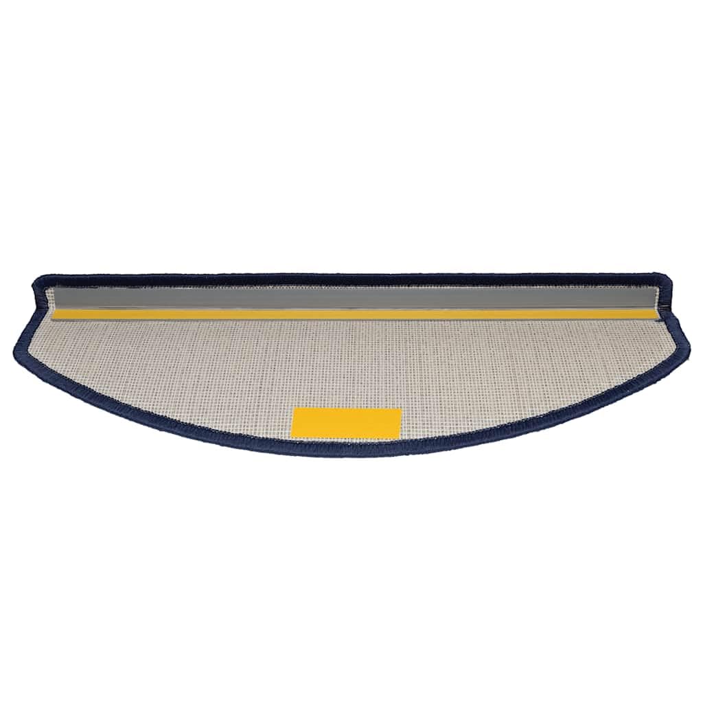 15 pcs Tapis d'escalier 65x24x4 cm Bleu