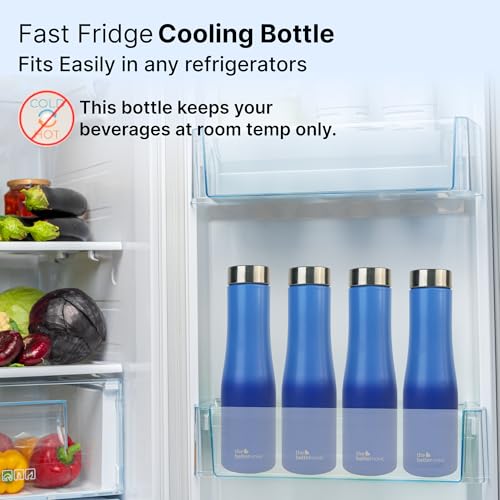 Image of The Better Home Splash Stainless Steel Water Bottle 1 Litre | Leak Proof, Durable & Rust Proof | Non-Toxic & BPA Free Steel Bottles| Steel Water Bottle | Blue Gradient (Pack of 5)