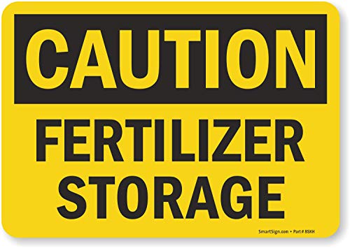 SmartSign - S-9893-EU-10 "Caution - Fertilizer Storage" Label | 7" x 10" Laminated Vinyl