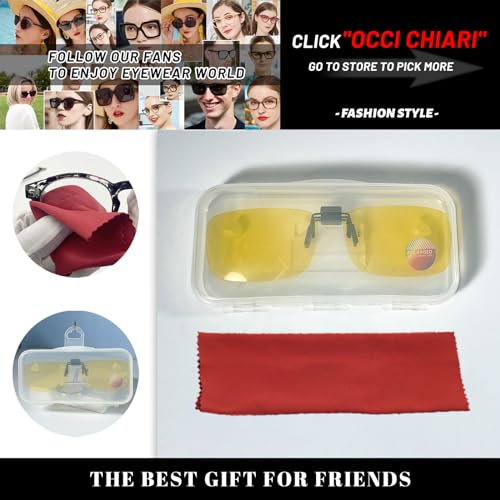 Image of OCCI CHIARI Polarized Flip-up Clip-on Sunglasses for Eyeglasses for Men and Women Outdoor /Driving UV400