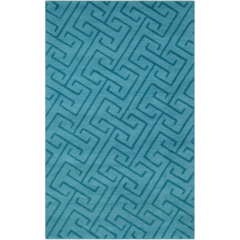 Image of Hand Tufted Modern Design Exported Collection High Low Pattern Wool Carpet for Living Room, Bedroom & Hall (Teal Blue, 6 x 8 Feet)