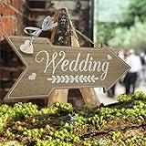 Rustic Wedding Decorations Theme - Wedding Directional Signs Decoration Stuff Supplies for Ceremony and Reception Rustic Vintage Decor Wood Sign Wooden Board Props for Wedding Shower