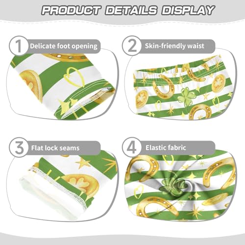 Girls' Leggings St Patrick Day Clover Coin Ankle Length Printed Leggings Comfort Pants for Kids 4-10 Years4