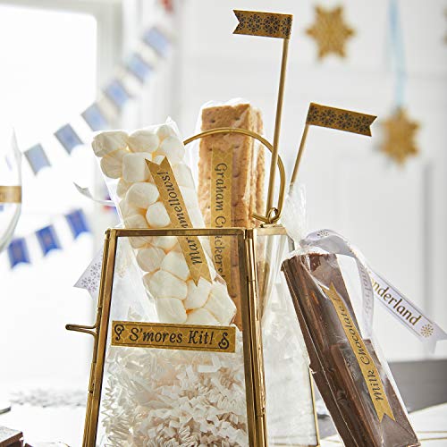 Image of Brother P-Touch Embellish Black Print on Gold Geometric Pattern Tape TZEMPGG31 - ~ inch Wide x 13.1' Long for use with P-Touch Embellish Ribbon & Tape Printer