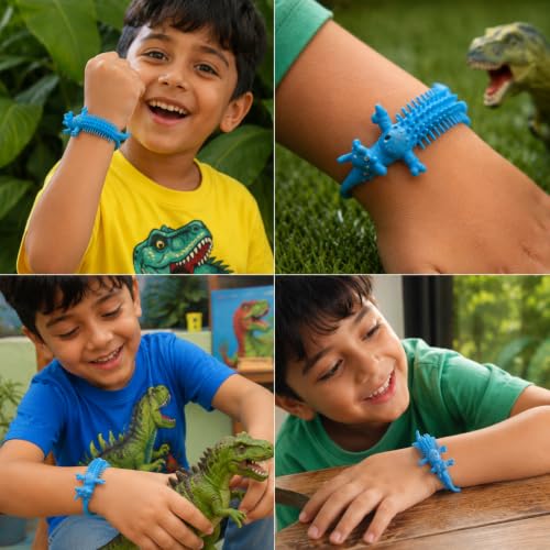 Image of Phool Blue Dino Stretchable Band Rakhi for Kids with Dinosaur Puzzle | Fun Dinosaur Rakhi for Boys | Stretchable Kids band| Raksha Bandhan Gift for Brother
