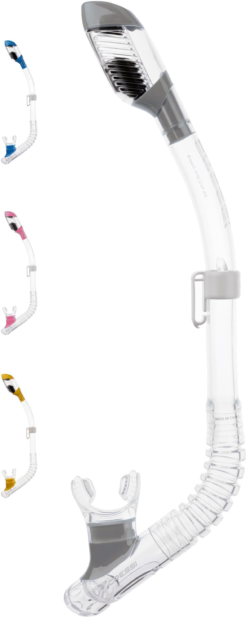 Cressi Mini Dry Snorkel - Clear/Silver