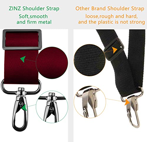Image of ZINZ 79 inch Shoulder Strap, Extra-thick Fixed Cushion Pad and Dual Clasps Universal Replacement Strap with Metal Swivel Hooks for Laptop Bags, Luggage Bags, Camera, Crossbody (200cm,Red)