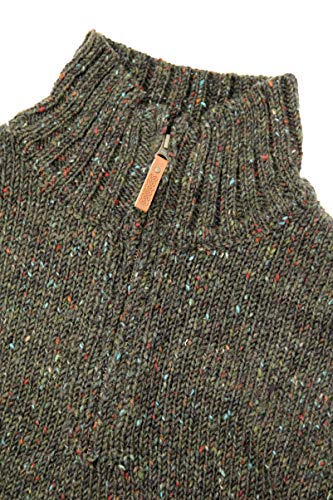 Aran Crafts Men's Irish Cable Knitted Half Zip Sweater (100% Donegal Wool)4