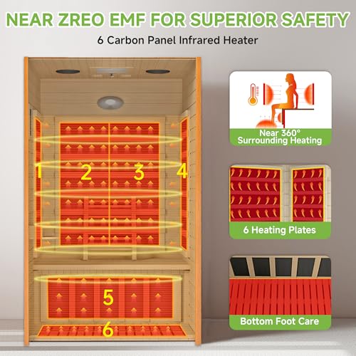 Image of Real Relax Sauna 2 Person Low EMF FAR Infrared Sauna with Red Light Therapy