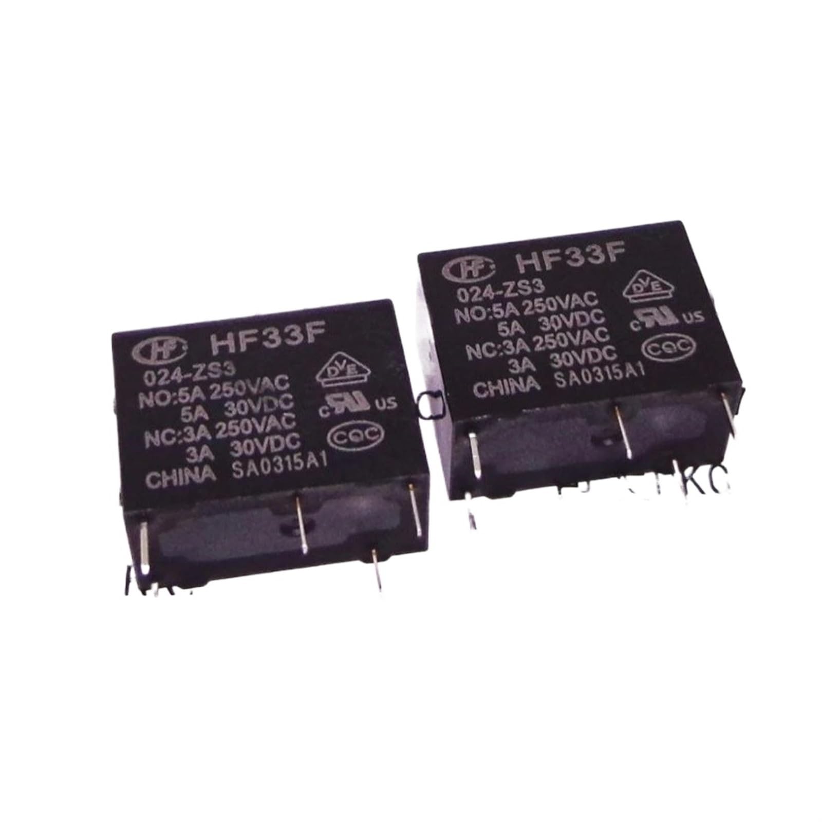 100 unids/caja HF relé JZC-33F HF33F 005 012 024 -ZS3 HF33F 5V 12V 24V 5A 5PIN relé(HF33F 024-ZS3 24V)