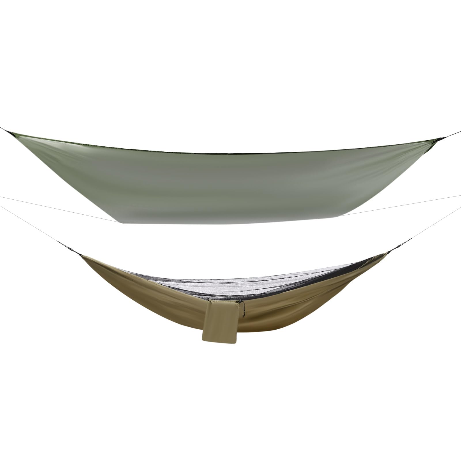 Hamac d'extérieur, hamac de camping, hamac avec moustiquaire, tente et bâche anti-mouche, hamac pour sac à dos, voyage, randonnée, jusqu'à 200 kg, vert