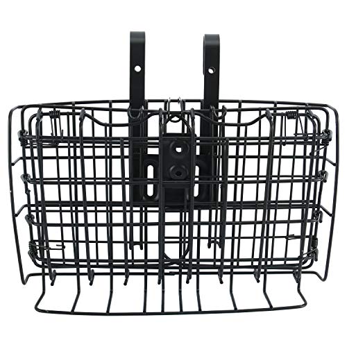 Yaesport Folding Rear Bike Basket Wire Mesh Fold-Up Detchable Front Bag Rear Hanging Bike Basket Bicycle Bag Cargo Rack for Mountain Bike Accessories Bike Frame Basket 1 Pack