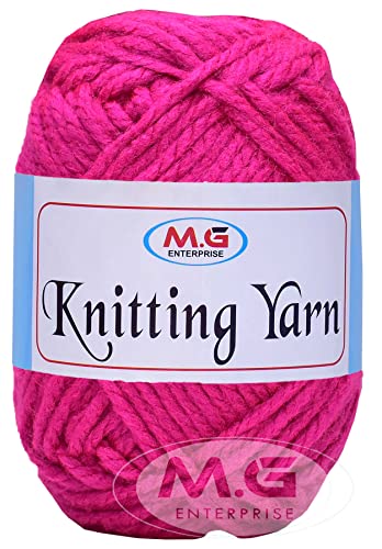 Image of M.G ENTERPRISE Knitting Yarn Thick Chunky Wool, Magenta 500 gm Best Used with Knitting Needles, Crochet Needles Wool Yarn for Knitting. by M.G ENTERPRISE
