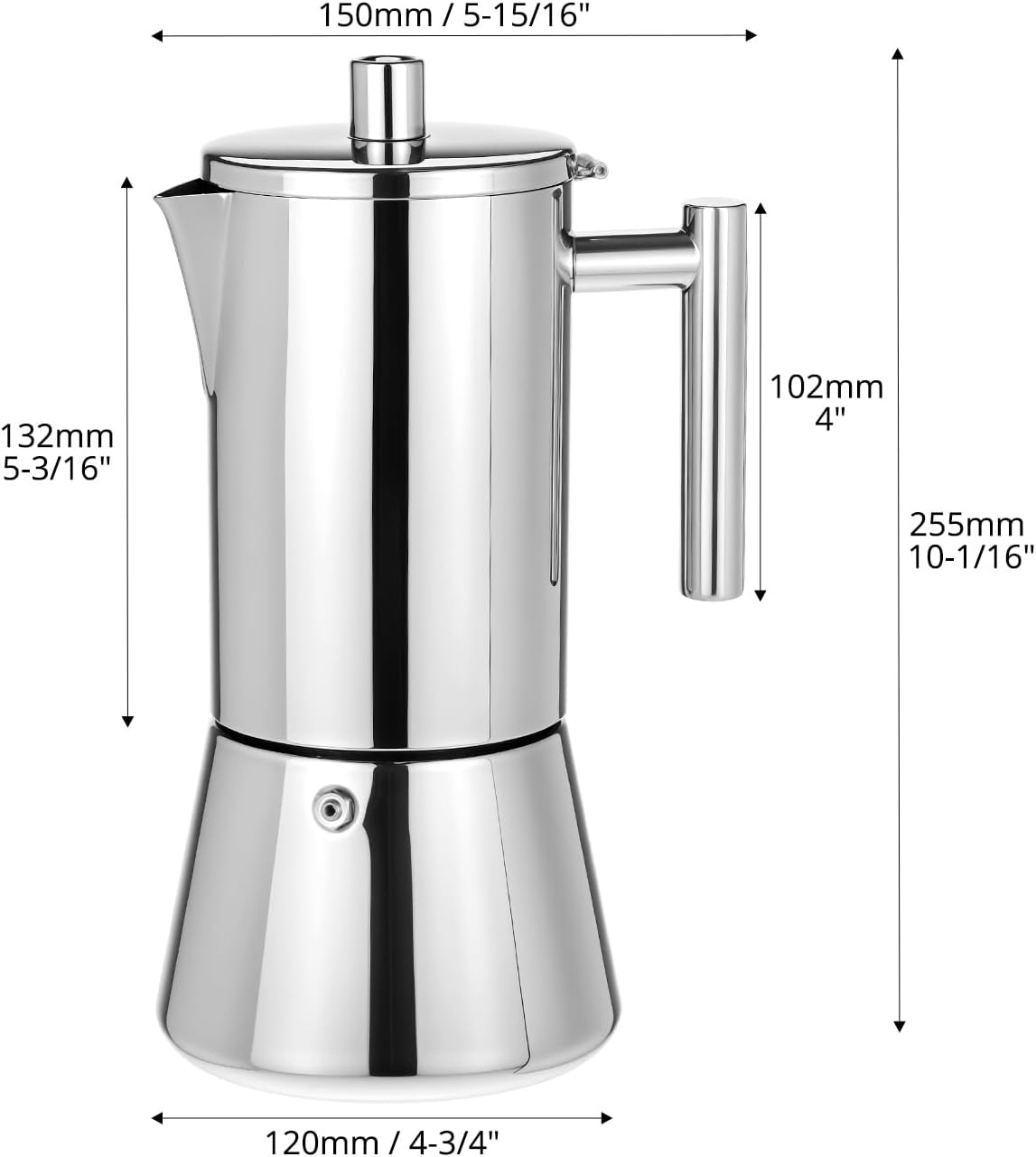 QWORK 12 Cup Stovetop Espresso Maker, 18/8 Stainless Steel Italian Moka Pot for Induction, 17.5 oz Espresso Coffee Maker with Heat Resistant Handle & Safety Valve, Dishwasher Safe