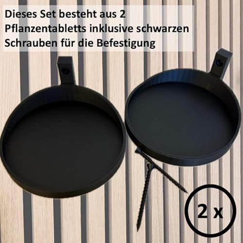 js3dmanufaktur 2 Stück Pflanzentablett Pflanzenhalter Pflanzenring Blumentopf Pflanze für Wand Akustikpaneele Akustikpanel