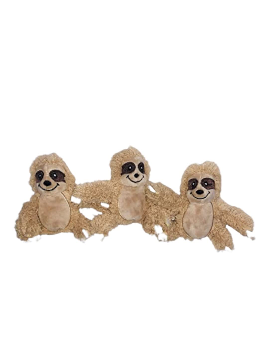Glow Pups Sloth Dog Toy, Dog Squeaky Toy, Tree with Hide and Squeak Plush Toys for Dogs, Toy, Puzzle Toy for Small and Medium Size Dogs. (3 Pack: Replacement Animals, Sloth)
