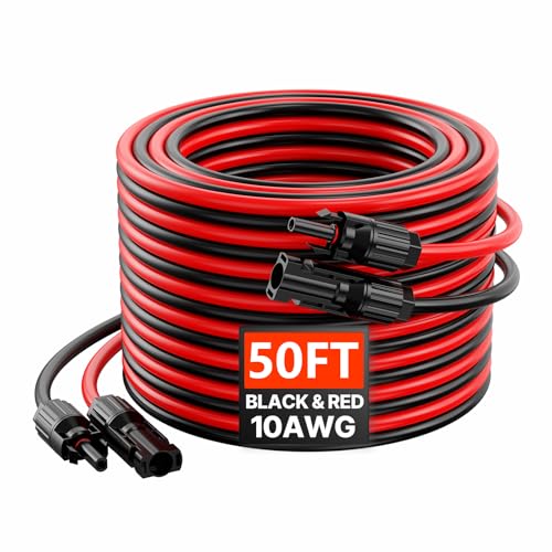 VEVOR 50FT Solar Panel Extension Cable, 10AWG Solar