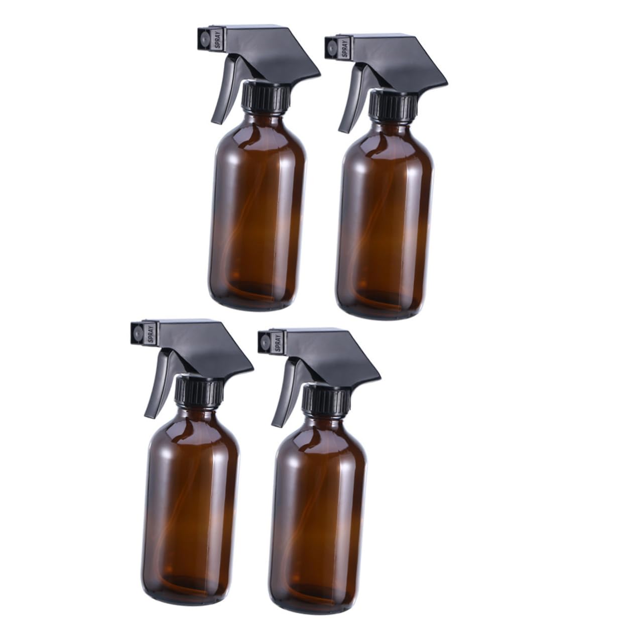 4 Stück Braune 250ml Glas Sprühflaschen Nachfüllbar und Einfach zu Bedienen für Friseursalons und Flüssigkeitsabfüllung