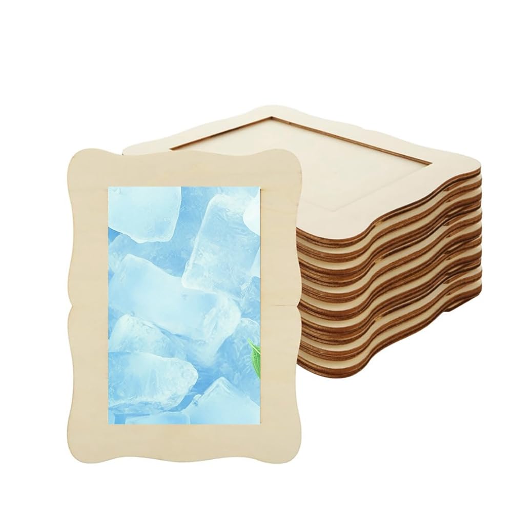 CTRLZS For Crafts 12 Pack Wooden 4x6 Picture Frames, DIY Wood Unfinished Photo Frame for Christmas Thanksgiving