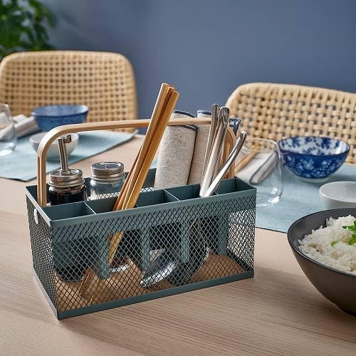 Amazon | IKEA イケア カトラリーホルダー 竹 グレーターコイズ