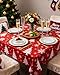 Goodluck Christmas Tablecloth 60x120 Inch Rectangular, Red with White Christmas Tree & Snowflake Design, Polyester Table Cover for Dinner, Parties, Holiday Gatherings, and Event Decor