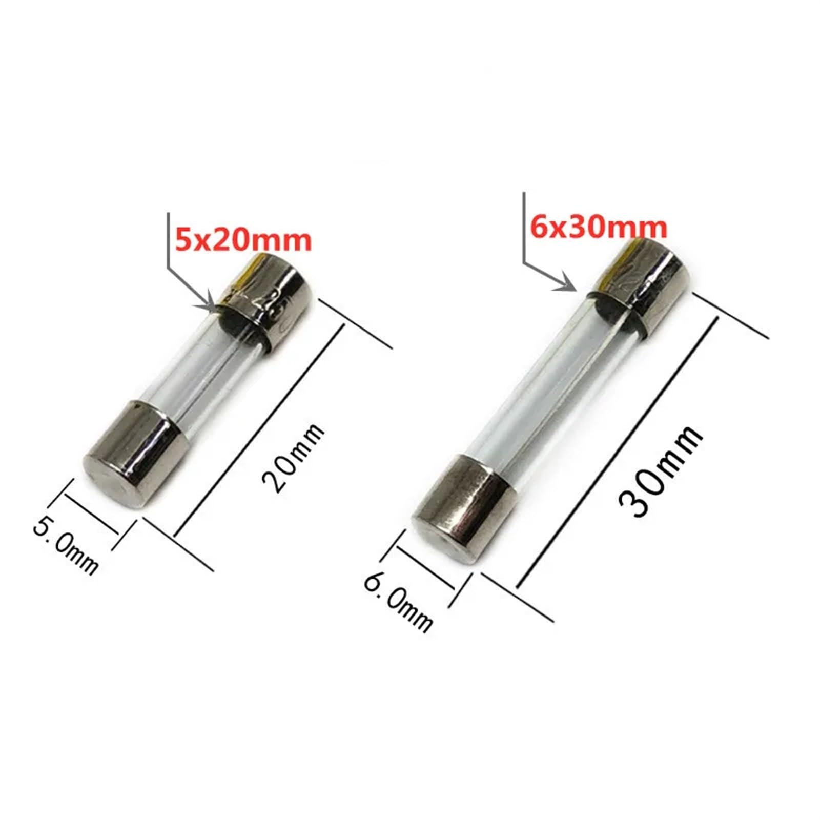 10 sztuk 6 x 30 mm 5 20 bezpiecznik szklany 250 V 0,1,2,3, 4 8 15 25 A bezpiecznik komponenty elektroniczne ochrona przed napięciem (7A)